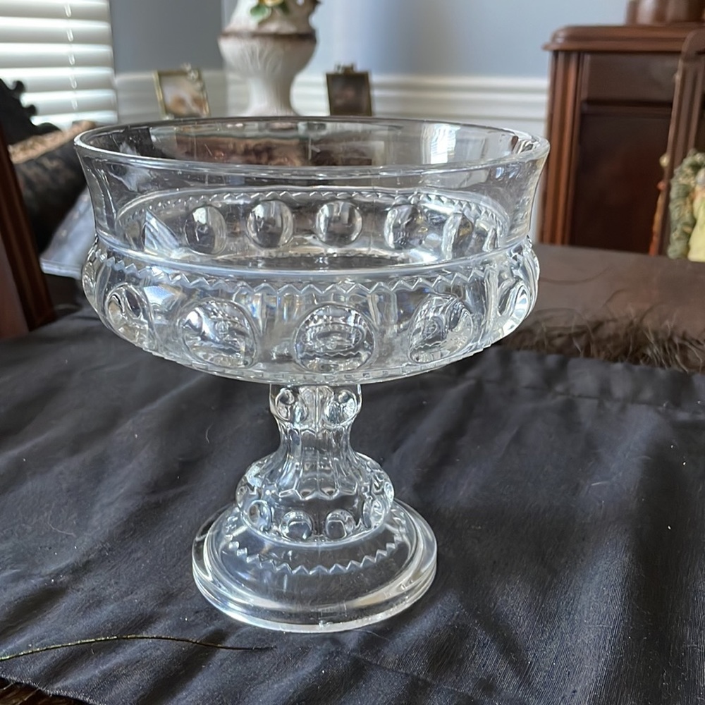 Indiana Glass Kings Crown Thumbprint Compote